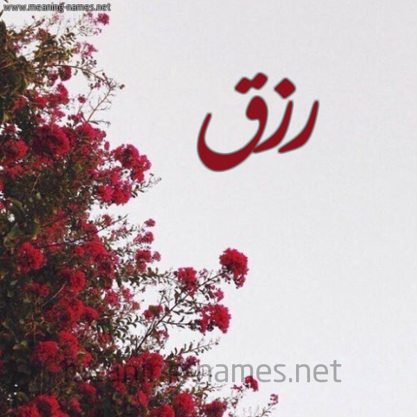 شكل 18 صوره الورد الأحمر للإسم بخط رقعة صورة اسم رزق Rezk