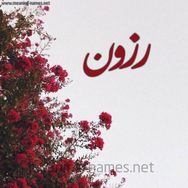 شكل 18 صوره الورد الأحمر للإسم بخط رقعة صورة اسم رزون رزُون-Rzwn