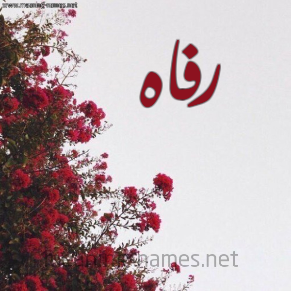 شكل 18 صوره الورد الأحمر للإسم بخط رقعة صورة اسم رفاه Rfah