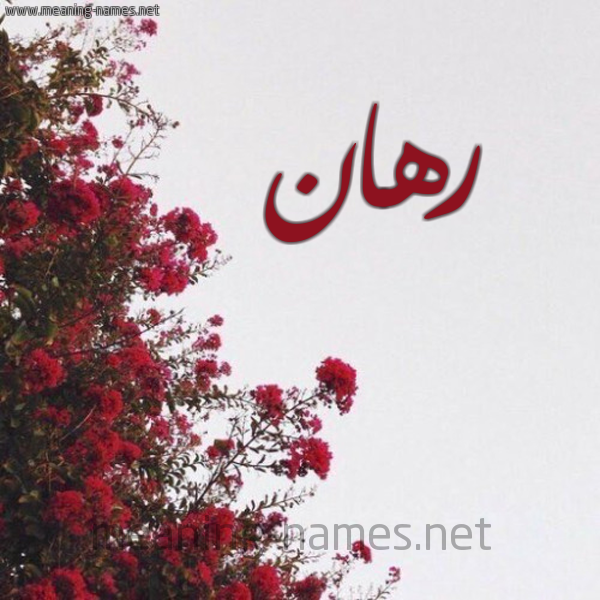 شكل 18 صوره الورد الأحمر للإسم بخط رقعة صورة اسم رهان RHAN