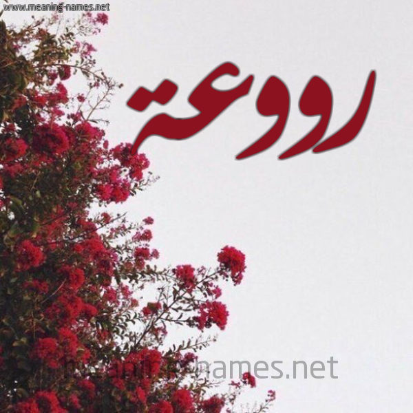 شكل 18 صوره الورد الأحمر للإسم بخط رقعة صورة اسم رووعة Rawwah