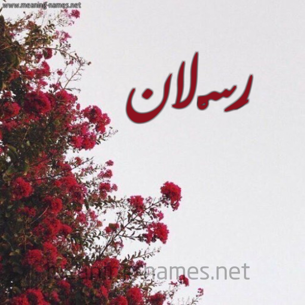 شكل 18 صوره الورد الأحمر للإسم بخط رقعة صورة اسم رَسْلان Raslan