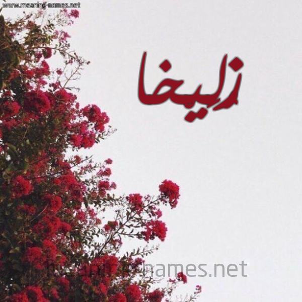شكل 18 صوره الورد الأحمر للإسم بخط رقعة صورة اسم زُلَيْخا Zolikha