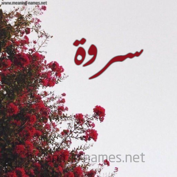 شكل 18 صوره الورد الأحمر للإسم بخط رقعة صورة اسم سروة SROH