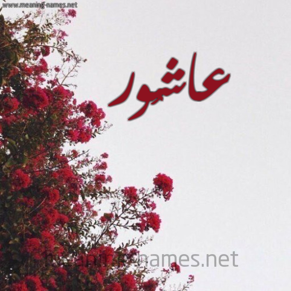شكل 18 صوره الورد الأحمر للإسم بخط رقعة صورة اسم عاشُور AASHOOR