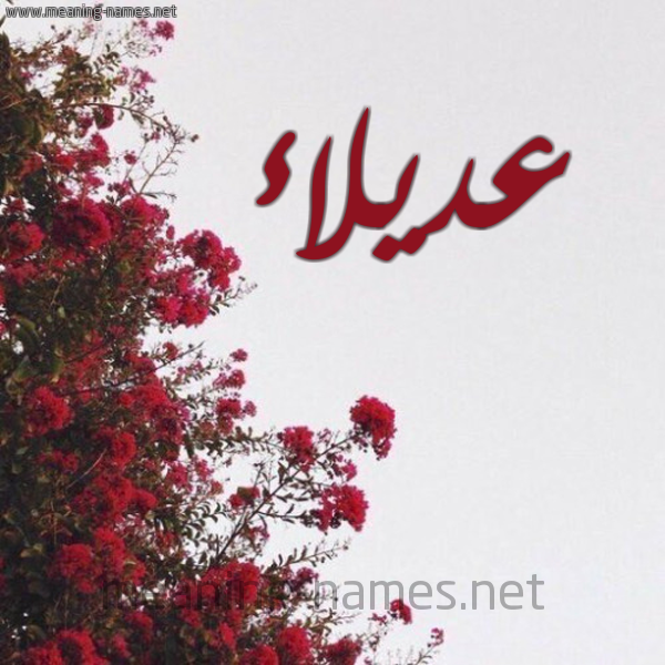 شكل 18 صوره الورد الأحمر للإسم بخط رقعة صورة اسم عديلاء Adlaa
