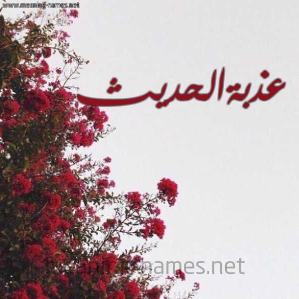 شكل 18 صوره الورد الأحمر للإسم بخط رقعة صورة اسم عذبةالحديث Adhbhalhdyth