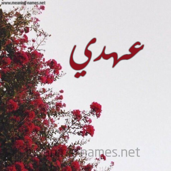 شكل 18 صوره الورد الأحمر للإسم بخط رقعة صورة اسم عهدي Ahdy