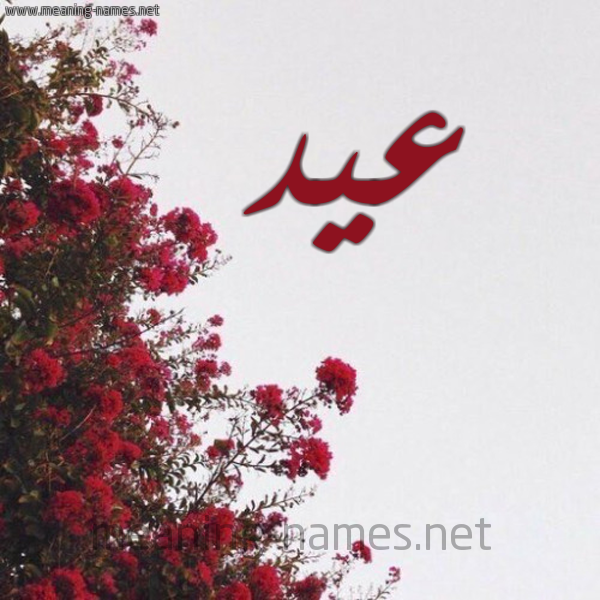 شكل 18 صوره الورد الأحمر للإسم بخط رقعة صورة اسم عيد Eid