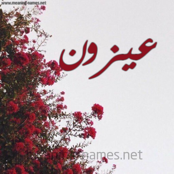 شكل 18 صوره الورد الأحمر للإسم بخط رقعة صورة اسم عيزون Azzun