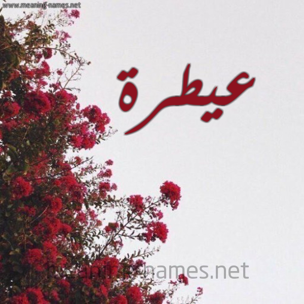 شكل 18 صوره الورد الأحمر للإسم بخط رقعة صورة اسم عيطرة Atra