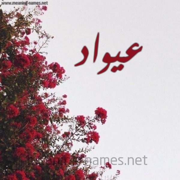 شكل 18 صوره الورد الأحمر للإسم بخط رقعة صورة اسم عيواد Awad