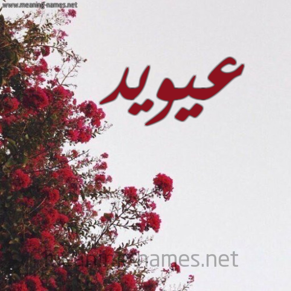 شكل 18 صوره الورد الأحمر للإسم بخط رقعة صورة اسم عيويد Awaid