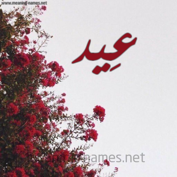 شكل 18 صوره الورد الأحمر للإسم بخط رقعة صورة اسم عِيد AEID