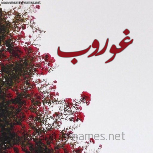 شكل 18 صوره الورد الأحمر للإسم بخط رقعة صورة اسم غوروب Ghuroub
