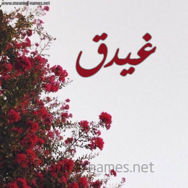 شكل 18 صوره الورد الأحمر للإسم بخط رقعة صورة اسم غيدق Ghidq