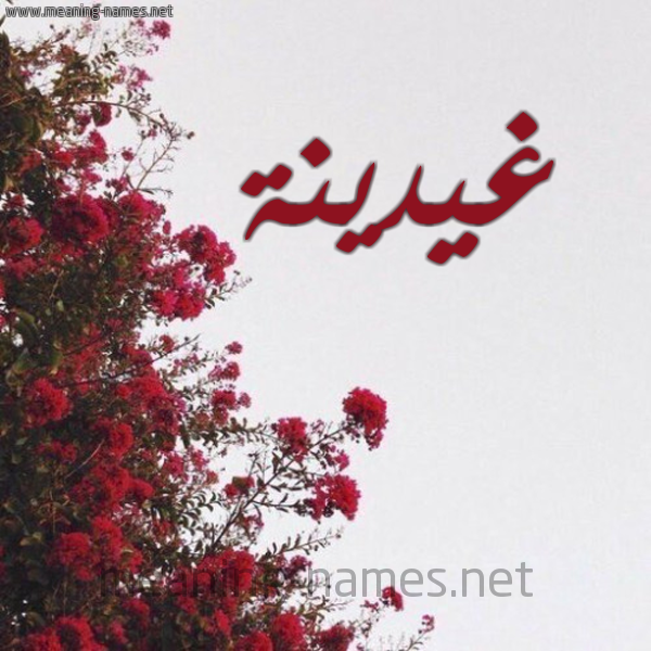 شكل 18 صوره الورد الأحمر للإسم بخط رقعة صورة اسم غيدينة Ghadina