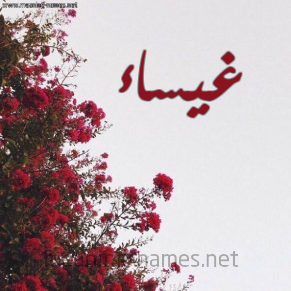 شكل 18 صوره الورد الأحمر للإسم بخط رقعة صورة اسم غيساء Ghysa"a