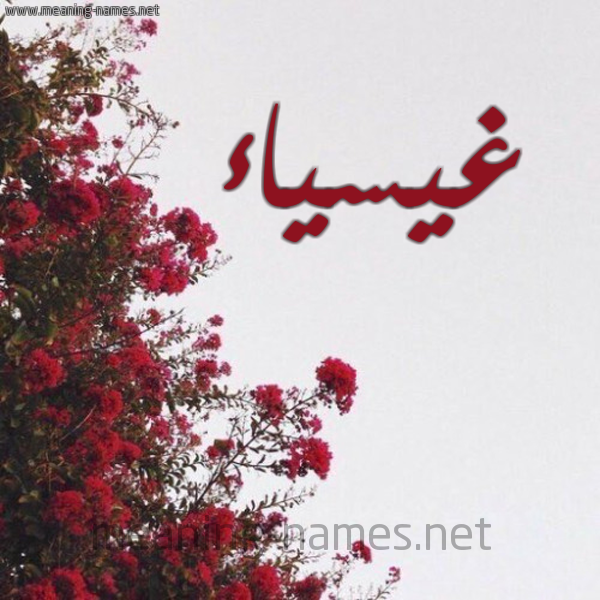 شكل 18 صوره الورد الأحمر للإسم بخط رقعة صورة اسم غيسياء Ghaythaa
