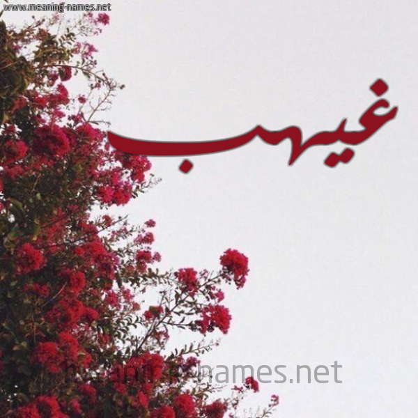 شكل 18 صوره الورد الأحمر للإسم بخط رقعة صورة اسم غيهب Ghyhb