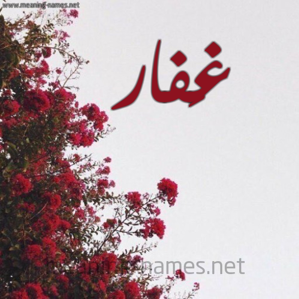 شكل 18 صوره الورد الأحمر للإسم بخط رقعة صورة اسم غَفار GHAFAR