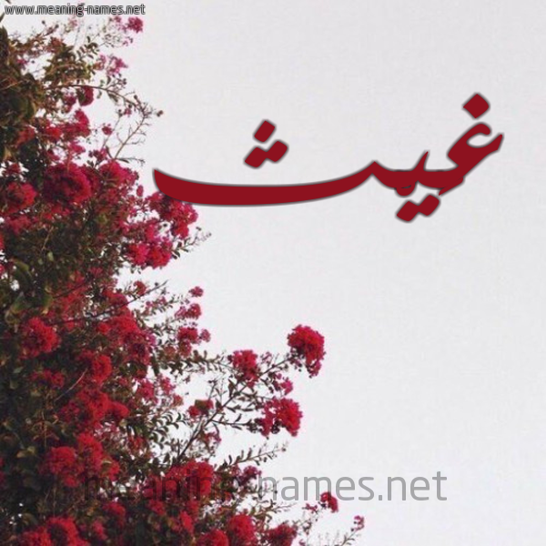 شكل 18 صوره الورد الأحمر للإسم بخط رقعة صورة اسم غَيْث Ghaith