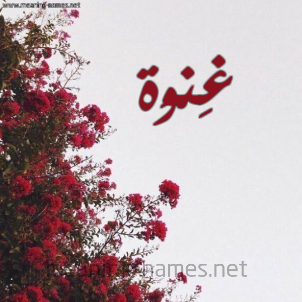 شكل 18 صوره الورد الأحمر للإسم بخط رقعة صورة اسم غِنْوَة GHENOAH