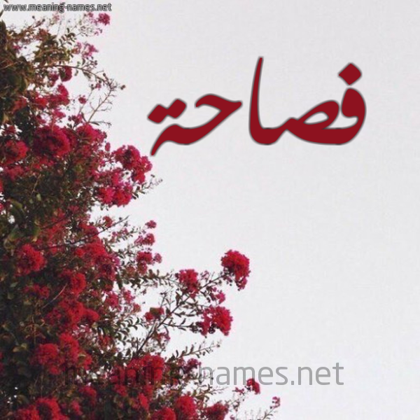 شكل 18 صوره الورد الأحمر للإسم بخط رقعة صورة اسم فصاحة Fsahh