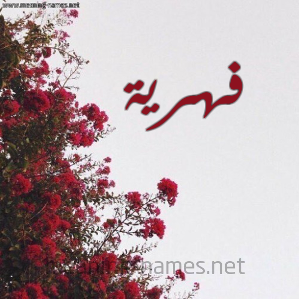 شكل 18 صوره الورد الأحمر للإسم بخط رقعة صورة اسم فهرية Fahriye