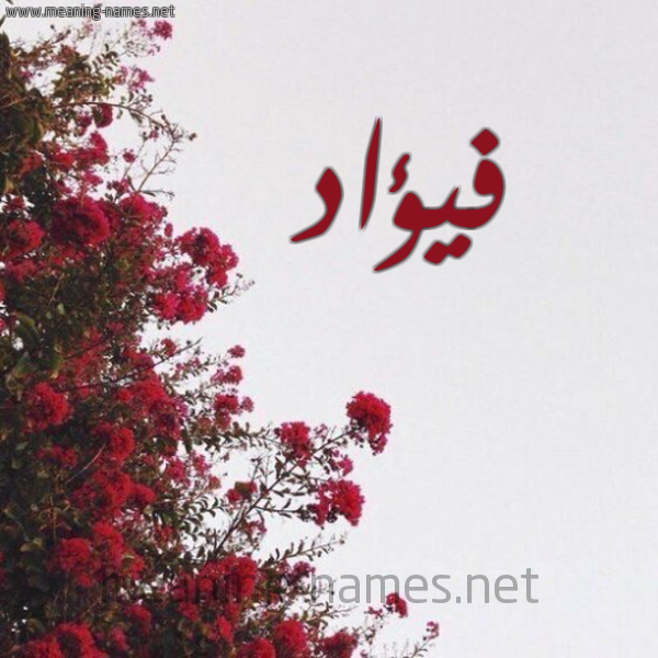شكل 18 صوره الورد الأحمر للإسم بخط رقعة صورة اسم فيؤاد Fuad
