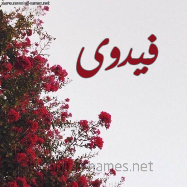 شكل 18 صوره الورد الأحمر للإسم بخط رقعة صورة اسم فيدوى Fadwa