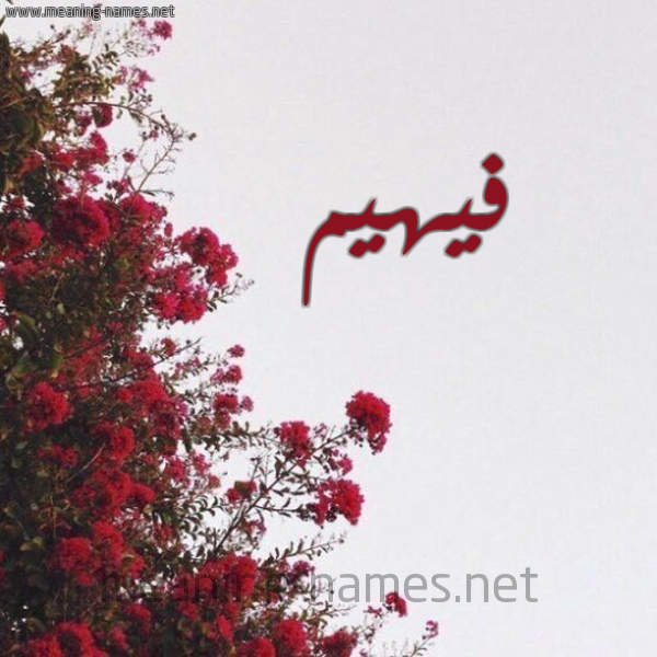 شكل 18 صوره الورد الأحمر للإسم بخط رقعة صورة اسم فيهيم Fahima