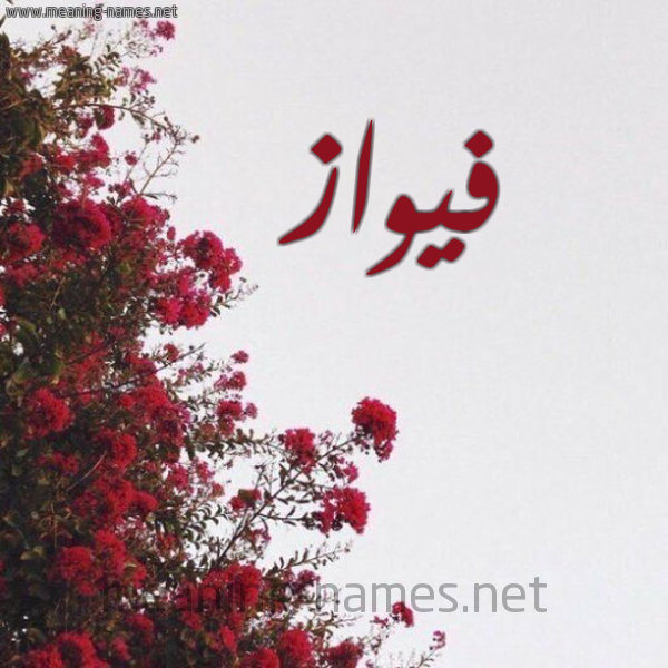 شكل 18 صوره الورد الأحمر للإسم بخط رقعة صورة اسم فيواز Fawaz