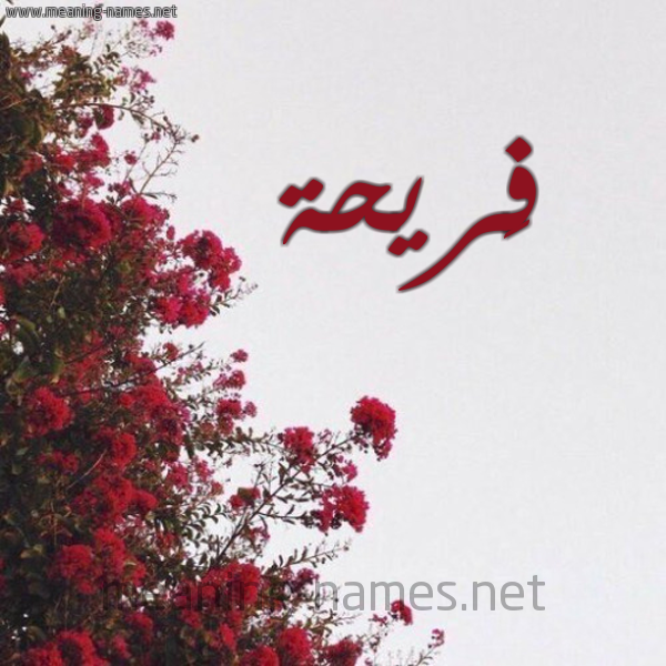 شكل 18 صوره الورد الأحمر للإسم بخط رقعة صورة اسم فَريحة FARIHH