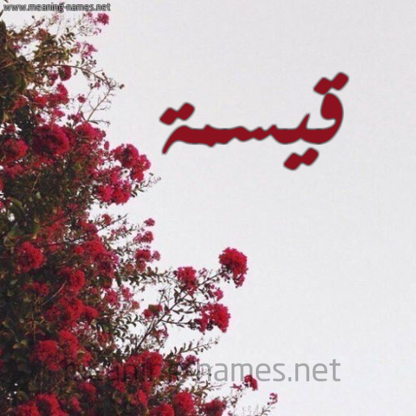 شكل 18 صوره الورد الأحمر للإسم بخط رقعة صورة اسم قيسمة Qisma