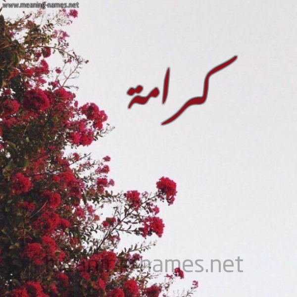 شكل 18 صوره الورد الأحمر للإسم بخط رقعة صورة اسم كرامة Kramh