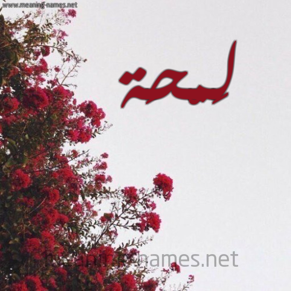 شكل 18 صوره الورد الأحمر للإسم بخط رقعة صورة اسم لَمْحَة LAMHAH