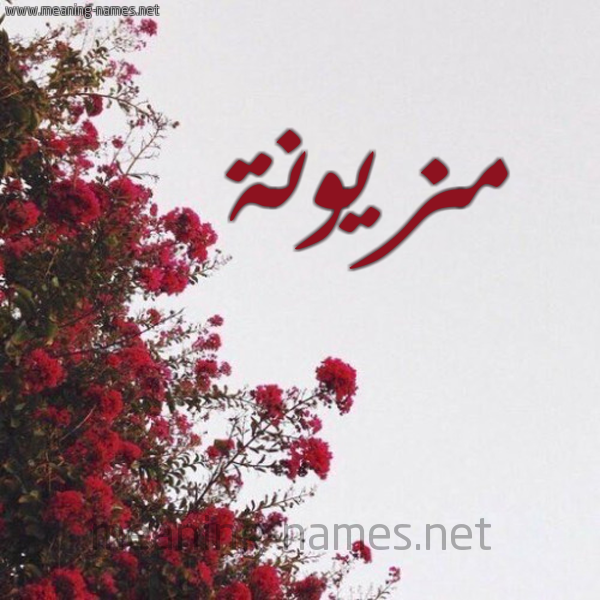 شكل 18 صوره الورد الأحمر للإسم بخط رقعة صورة اسم مزيونة MZIONH