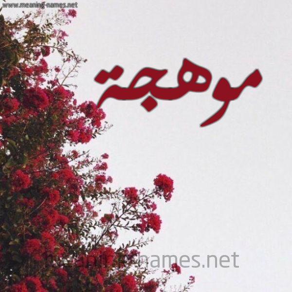 شكل 18 صوره الورد الأحمر للإسم بخط رقعة صورة اسم موهجة Mohja