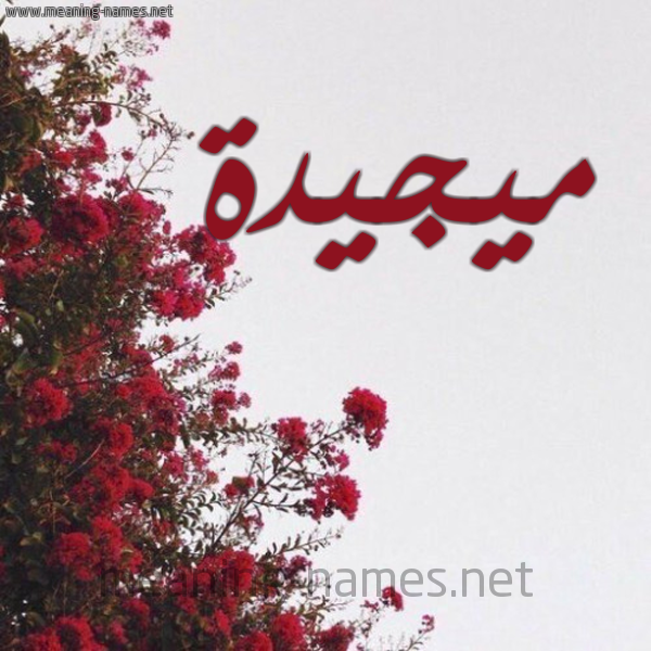 شكل 18 صوره الورد الأحمر للإسم بخط رقعة صورة اسم ميجيدة Majeedah