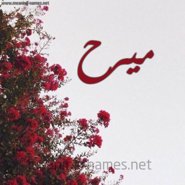 شكل 18 صوره الورد الأحمر للإسم بخط رقعة صورة اسم ميرح Marah