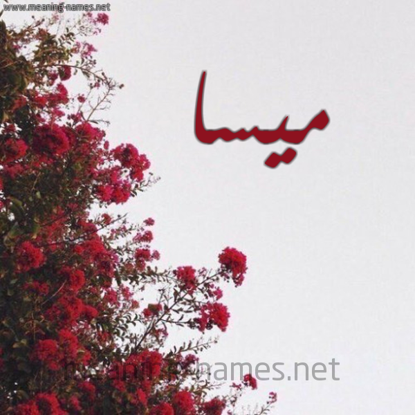 شكل 18 صوره الورد الأحمر للإسم بخط رقعة صورة اسم ميسا misa
