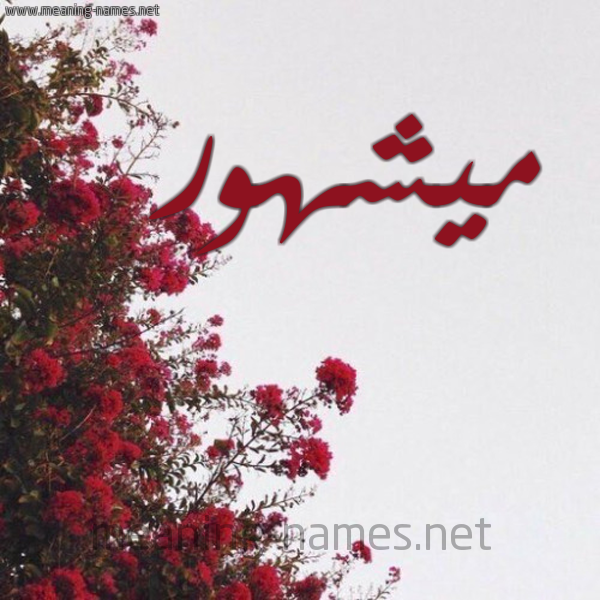 شكل 18 صوره الورد الأحمر للإسم بخط رقعة صورة اسم ميشهور Mashhour