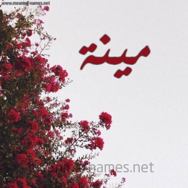 شكل 18 صوره الورد الأحمر للإسم بخط رقعة صورة اسم مينة MINA
