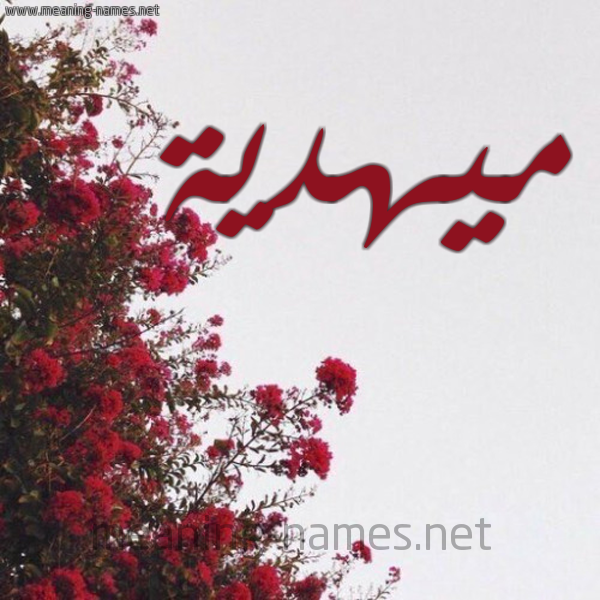 شكل 18 صوره الورد الأحمر للإسم بخط رقعة صورة اسم ميهدية Mahdeya