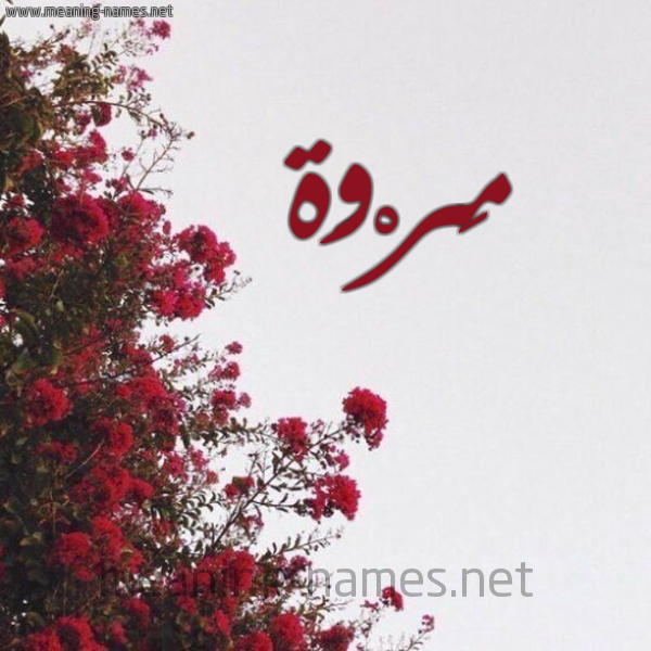 شكل 18 صوره الورد الأحمر للإسم بخط رقعة صورة اسم مَرْوَة Marwa