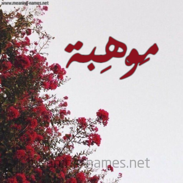 شكل 18 صوره الورد الأحمر للإسم بخط رقعة صورة اسم مَوْهِبة MAOHEBH