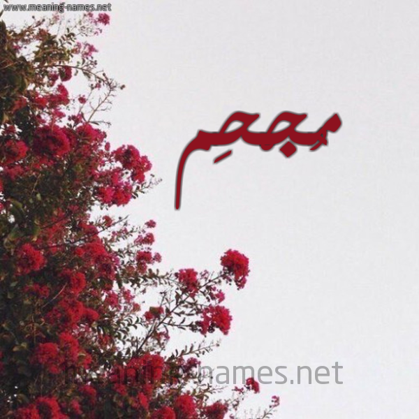 شكل 18 صوره الورد الأحمر للإسم بخط رقعة صورة اسم مُجْحِم MOGHEM