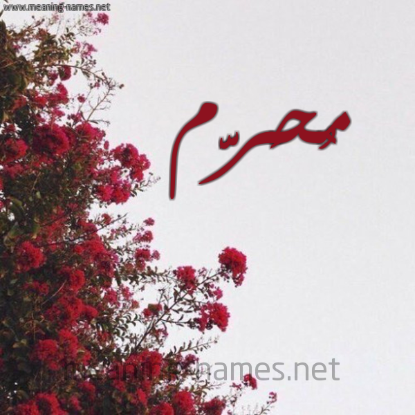 شكل 18 صوره الورد الأحمر للإسم بخط رقعة صورة اسم مُحَرَّم MOHARAM