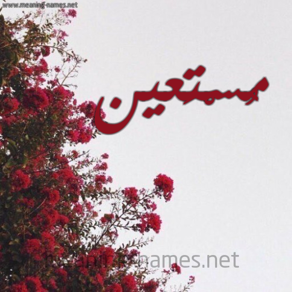 شكل 18 صوره الورد الأحمر للإسم بخط رقعة صورة اسم مُسْتَعين MOSTAAIN